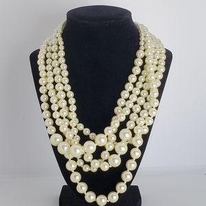 J. Crew 5 Strand Faux Pearl Necklace